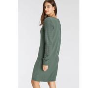 Strickkleid TAMARIS, Damen, Gr. 44, N-Gr, grün (salbei melange), Strick, Obermaterial: 50% Viskose, 28% Polyester, 22% Polyamid, figurbetont mini, V-Ausschnitt, Kleider Strickkleid, mit V-Ausschnitt u