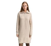 Denim Tom Tailor - Mini-Kleid mit Troyer-Kragen cosy beige melange - Gr. - L