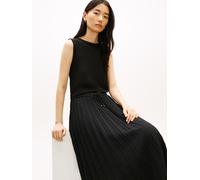 Strickkleid TOMMY HILFIGER "5X2 SLASH-NK MIX MEDIA DRS", Damen, Gr. L (42/44), N-Gr, schwarz, Web, Obermaterial: 95% Viskose, 5% Elasthan, unifarben, bequem Midi, Rundhals, Kleider Strickkleid, mit fe