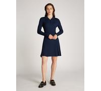 Strickkleid TOMMY HILFIGER "RAYON CABLE F&F LS MIDI DRESS", Damen, Gr. XXL (44), N-Gr, blau (schwarz night navy), Strick, Obermaterial: 76% Viskose, 24% Polyamid, unifarben, slim fit mini, Rippstrickb