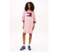 Strickkleid TOMMY JEANS "TJW FLAG SWEATER DRESS EXT", Damen, Gr. M (38), N-Gr, rosa (mystic pink htr), Feinstrick, Obermaterial: 70% Polyacryl, 23% Polyamid, 5% Wolle, 2% Elasthan, meliert, unifarben,