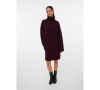 Strickkleid VERO MODA "VMAQUARIUS LS ROLLNECK SHORT DRESS BF", Damen, Gr. L, N-Gr, winetasting detail:with melange, Strick, Obermaterial: 65% Polyester, 13% Nylon, 13% Polyacryl, 6% Wolle, 3% Elasthan