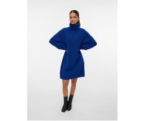 Strickkleid VERO MODA "VMAQUARIUS LS ROLLNECK SHORT DRESS BF", Damen, Gr. M, N-Gr, surf the web detail:with melange, Strick, Obermaterial: 65% Polyester, 13% Nylon, 13% Polyacryl, 6% Wolle, 3% Elastha