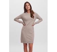 VERO MODA Mini Strickkleid Meliert Langarm Rundhals Regular Fit Kleid Kurz Basic Oberschenkellang VMDOFFY