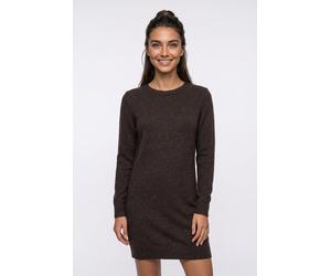 Strickkleid VERO MODA "VMDOFFY LS O-NECK DRESS GA NOOS", Damen, Gr. XL, N-Gr, braun (chocolate torte detail:with schwarz melange), Strick, Obermaterial: 94% Polyester, 3% Elasthan, 3% Nylon, meliert,