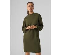 Strickkleid VERO MODA "VMNANCY LS FUNNELNECK DRESS GA NOOS", Damen, Gr. L, N-Gr, grün (rifle grün), Feinstrick, Obermaterial: 52% Viskose, 28% Polyester, 20% Nylon, unifarben, loose fit, Rippbündchen,