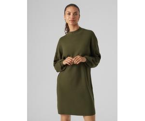 Strickkleid VERO MODA "VMNANCY LS FUNNELNECK DRESS GA NOOS", Damen, Gr. L, N-Gr, grün (rifle grün), Feinstrick, Obermaterial: 52% Viskose, 28% Polyester, 20% Nylon, unifarben, loose fit, Rippbündchen,