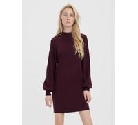 Strickkleid VERO MODA "VMNANCY LS FUNNELNECK DRESS GA NOOS", Damen, Gr. S, N-Gr, lila (winetasting), Feinstrick, Obermaterial: 52% Viskose, 28% Polyester, 20% Nylon, unifarben, loose fit, Rippbündchen