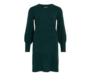 Strickkleid VILA "VIKERRY O-NECK KNIT DRESS - NOOS", Damen, Gr. L, N-Gr, rosa (ponderosa pine), Strick, Obermaterial: 53% Polyester, 30% Viskose, 17% Polyamid, unifarben, regular fit knielang, Rundhal