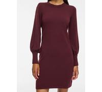 Strickkleid VILA "VIKERRY O-NECK KNIT DRESS - NOOS", Damen, Gr. M, N-Gr, rot (port royale), Strick, Obermaterial: 53% Polyester, 30% Viskose, 17% Polyamid, unifarben, regular fit knielang, Rundhals, K