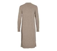 Strickkleid VILA "VIRIL CREW NECK L/S MIDI DRESS - NOOS", Damen, Gr. S, N-Gr, falcon detail:melange, Feinstrick, Obermaterial: 50% Viskose, 27% Nylon, 23% Polyester, meliert, regular fit knielang, hoc
