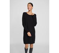 Strickkleid VILA "VIRIL KNIT DRESS", Damen, Gr. XS, N-Gr, schwarz, Feinstrick, Obermaterial: 50% Viskose, 27% Nylon, 23% Polyester, regular fit kniefrei, Rundhals, Bündchen, Kleider Strickkleid, trage