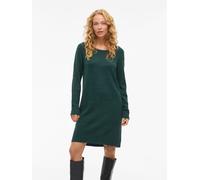 Strickkleid VILA "VIRIL L/S KNIT DRESS - NOOS", Damen, Gr. XS, N-Gr, grün (ponderosa pine detail:schwarz melange), Feinstrick, Obermaterial: 50% Viskose, 27% Nylon, 23% Polyester, meliert, regular fit