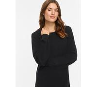 Strickkleid VILA "VIRIL L/S VOLUME SLEEVE KNIT DRESS-NOOS", Damen, Gr. L, N-Gr, schwarz, Strick, Obermaterial: 50% Viskose, 28% Polyester, 22% Nylon, unifarben, normal kurz, Rundhals, Rippstrickbündch