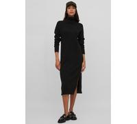 Strickkleid VILA "VIRIL ROLLNECK MIDI DRESS", Damen, Gr. S, N-Gr, schwarz, Feinstrick, Obermaterial: 50% Viskose, 27% Nylon, 23% Polyester, regular fit wadenlang, Bündchen, Kleider Strickkleid, mit ho
