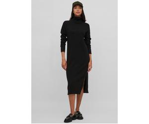 Strickkleid VILA "VIRIL ROLLNECK MIDI DRESS", Damen, Gr. XL, N-Gr, schwarz, Feinstrick, Obermaterial: 50% Viskose, 27% Nylon, 23% Polyester, regular fit wadenlang, Bündchen, Kleider Strickkleid, mit h