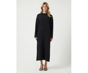 Strickkleid Y.A.S "YASELMA LS LONG KNIT DRESS S. NOOS", Damen, Gr. XS, N-Gr, schwarz, Feinstrick, Obermaterial: 52% Viskose, 26% Polyester, 22% Nylon, unifarben, regular fit ca. Mitte Wade, Kleider St