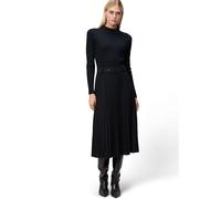 Strickkleid ZERO "Damen mit Faltenrock", Damen, Gr. 36, Normalgrößen, schwarz beauty, Strick, Obermaterial: 75% Viskose, 25% Polyamid. Ärmelfutter: ohne Futter., unifarben, figurbetont lang, eng, Klei