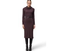 Strickkleid ZERO "Damen mit Gürtel", Damen, Gr. 42, Normalgrößen, chocolate plum, Strick, Obermaterial: 55% Viskose, 28% Polyamid, 17% Polyester, unifarben, figurbetont lang, eng, Kleider Strickkleid,