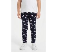 Strickleggings HAPPY GIRLS, Mädchen, Gr. 134, N-Gr, blau (navy), Feinstrick, Obermaterial: 60% Polyester, 35% Baumwolle, 5% Elasthan, bedruckt, slim fit normal, Hosen Strickleggings, für kleine Pferde