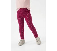 Strickleggings HAPPY GIRLS, Mädchen, Gr. 134, N-Gr, lila (berry), Feinstrick, Obermaterial: 60% Polyester, 35% Baumwolle, 5% Elasthan, bedruckt, slim fit normal, Hosen Strickleggings, im süßen Herzche