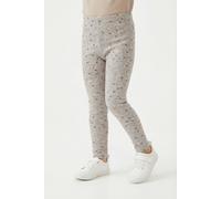 Strickleggings HAPPY GIRLS, Mädchen, Gr. 152, N-Gr, grau (grau melange), Feinstrick, Obermaterial: 60% Polyester, 35% Baumwolle, 5% Elasthan, bedruckt, slim fit normal, Hosen Strickleggings, im süßen 