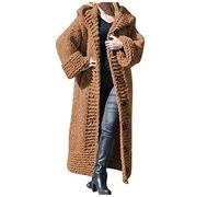Strickmantel Damen Lang Grobstrick-Longstrickjacke Damen GroßE GrößEn Strickjacke Mit Kapuze Winterjacke Oversize Grobstrickjacke Winter Strickcardigan MäDchen Vorne Offen Cardigan Warm Wintermantel