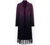 Strickjacke HEINE, Damen, Gr. 34, lila (marine, traube, gemustert), 73% Polyacryl, 15% Polyamid, 10% Wolle, 2% Elasthan, bedruckt, gemustert, mehrfarbig, Strickjacken Strickjacke (74429067-34) marine,