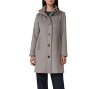 Strickmantel S.OLIVER, Damen, Gr. 44, taupe melange, Web, Obermaterial: 70% Polyester, 30% Wolle. Futter: 100% Polyester, unifarben, tailliert kniefrei, Rundhals, Mäntel, mit Stehkragen und Knopfleist