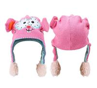 Strickmütze aus Wolle, Niedliche Spielzeugmütze mit Beweglichen Ohren für und Babys - Lustiges Geschenk Zum Geschichtenerzählen, Weich und Bequem, Geeignet für ab 1,5 Jahren (PINK)