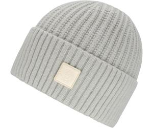 Strickmütze CHILLOUTS "Denise Hat", Damen, grau (light grau), Strick, Materialmix, unifarben, Mützen Strickmütze, mit sichtbarem Logo-Patch (92572745-0) light grau