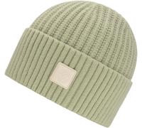 Strickmütze CHILLOUTS "Denise Hat", Damen, grün (pale grün), Strick, Materialmix, unifarben, Mützen Strickmütze, mit sichtbarem Logo-Patch (70227822-0) pale grün