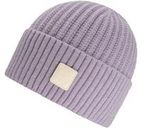 Strickmütze CHILLOUTS "Denise Hat", Damen, lila, Strick, Materialmix, unifarben, Mützen Strickmütze, mit sichtbarem Logo-Patch (13804940-0) lila
