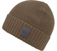 Strickmütze CHILLOUTS "Enes Hat", Herren, beige, Rippstrick, Materialmix, unifarben, Mützen Strickmütze, mit dezentem Logo-Patch (90017826-0)