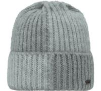 Strickmütze CHILLOUTS "Hat", Damen, grau, Strick, Materialmix, mehrfarbig, Mützen Strickmütze, Grober Rippenstrick, zweifarbig (61759664-0) grau