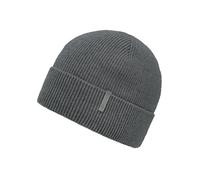 Strickmütze CHILLOUTS, Herren, grau, Rippstrick, Materialmix, unifarben, Mützen Strickmütze, mit Umschlag, gefüttert (98189127-0) grau