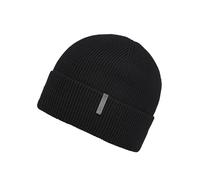 Strickmütze CHILLOUTS, Herren, schwarz, Rippstrick, Materialmix, unifarben, Mützen Strickmütze, mit Umschlag, gefüttert (91893333-0) schwarz