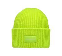 Strickmütze CHILLOUTS "Kara Hat", Damen, grün (lime), Rippstrick, Kunstfaser, unifarben, Mützen Strickmütze, dicker Rippenstrick (99292108-0) lime