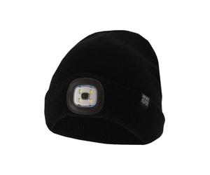 Strickmütze HEATKEEPER "MEN THERMAL BEANIE+LED LIGHT RECHARGE", Damen, schwarz, Rippstrick, Kunstfaser, unifarben, Mützen Strickmütze, wiederaufladbarer, abnehmbaren LED-Leuchte für die dunkle Jahresz