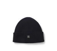Strickmütze HUGO "Xola Metal", Herren, schwarz (navy 410), Strick, Wolle, unifarben, Mützen Strickmütze, aus reiner Wolle, mit Stack-Label, unisex (23165553-0) navy 410
