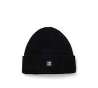 Strickmütze HUGO "Xola Metal", Herren, schwarz (schwarz 001), Strick, Wolle, unifarben, Mützen Strickmütze, aus reiner Wolle, mit Stack-Label, unisex (81612340-0) schwarz 001