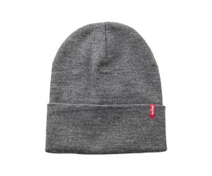 Strickmütze LEVI'S "EVERYDAY BEANIE", Damen, grau, Feinstrick, Kunstfaser, unifarben, Mützen Strickmütze (89937319-0) grau