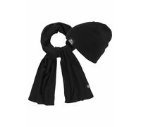 Strickmütze LONSDALE "und Schal als Set LEAFIELD", Damen, schwarz, Strick, Kunstfaser, unifarben, Mützen Strickmütze, Set aus Schal undMütze (460897-0) schwarz