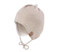 Strickmütze MAXIMO, Jungen, Gr. 37, beige (beigemeliert), Strick, Baumwolle, unifarben, Mützen Strickmütze, wärmend, zum Binden, unifarben (36632312-37)