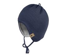 Strickmütze MAXIMO, Jungen, Gr. 43, blau (navy), Strick, Baumwolle, unifarben, Mützen Strickmütze, wärmend, zum Binden, unifarben (39393944-43) navy