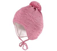 Strickmütze MAXIMO, Jungen, Gr. 47, rosa (altrosa), Obermaterial: 100% Baumwolle. Futter: 85% Baumwolle, 15% Polyamid, Mützen Strickmütze, mit Norwegerstern, Pompon und Bindeband (85465713-47) altrosa