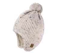 Strickmütze MAXIMO, Jungen, Gr. 49, beige (beigemeliert), Strick, Materialmix, meliert, Mützen Strickmütze, Wollanteil, gefüttert, Ohrenklappen, mit Bommel (37658628-49) beigemeliert