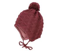 Strickmütze MAXIMO, Jungen, Gr. 49, rosa (rosewood), Strick, Wolle, unifarben, Mützen Strickmütze, Wolle, gefüttert, zum Binden, mit Bommel (79057538-49) rosewood