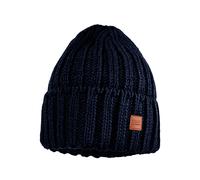 Strickmütze MAXIMO, Jungen, Gr. 51/53, blau (navy), Strick, Wollmischung, unifarben, Mützen Strickmütze, Breiter Umschlag, Grobstrick, gefüttert (73528710-51)
