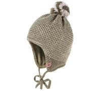 Strickmütze MAXIMO, Jungen, Gr. 51, beige (grüngrau, beigemeliert), Strick, Materialmix, mehrfarbig, Mützen Strickmütze, Wollanteil, gefüttert, zum Binden, mit Bommel (23029510-51) grüngrau, beigemeli